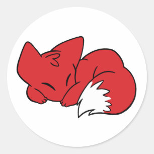 カールされた睡眠のキツネ ラウンドシール