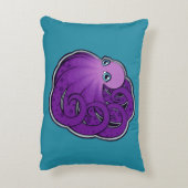 カールされた紫色はタコインクスケッチのデザインに斑点を付けました アクセントクッション (裏面(縦))
