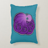 カールされた紫色はタコインクスケッチのデザインに斑点を付けました アクセントクッション (正面(垂直))