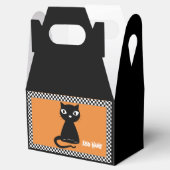 カールしたテールハロウィーンを持つ黒猫 フェイバーボックス (オープン)