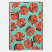 カールしたフォックスポルカミント スローブランケット (正面縦)