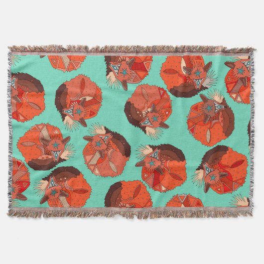 カールしたフォックスポルカミント スローブランケット (正面)