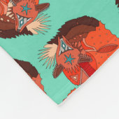 カールしたフォックスポルカミント フリースブランケット (角)