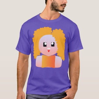 カールした可愛い赤毛の女の子 Tシャツ