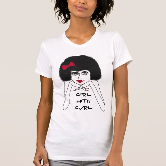 カールした髪の女の子Tシャツ Tシャツ (正面)