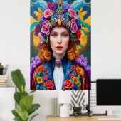 カールした髪の王女 ポスター (ホームオフィス)