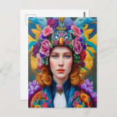 カールした髪の王女 ポストカード (正面/裏面)