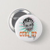 カールし、ボタンを染めて下さい 缶バッジ (正面&裏面)