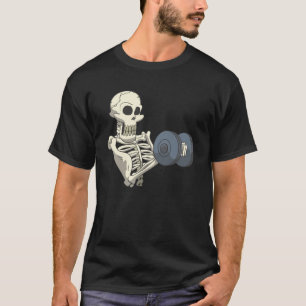 カールとダンベルを備えたスケルトンフィットネストレーニング Tシャツ