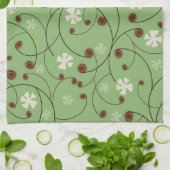 カールと抽象芸術花。 キッチンタオル (折り畳み)