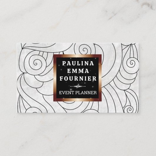 カールと波のパターン 名刺 (正面)