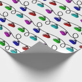 カールのクリスマスの照明の包装紙-白 ラッピングペーパー (角)