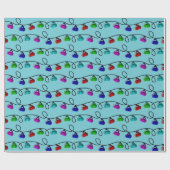 カールのクリスマスの照明の包装紙-青 ラッピングペーパー (フラット)