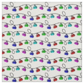 カールのクリスマスの照明の生地-白 ファブリック (見本)