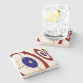 カールのリングの石のコースター ストーンコースター (横)