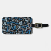 カールの専門語の荷物のラベル-青パーソナライズ ラゲッジタグ (正面横)