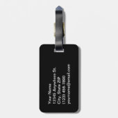 カールの専門語の荷物のラベル-青パーソナライズ ラゲッジタグ (裏面縦)