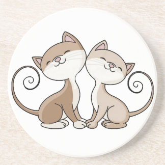 カールの尾を搭載するBFFの猫ちゃん コースター
