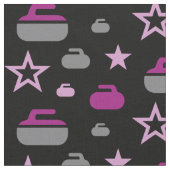 カールの石および星の生地-サングリエの紫色 ファブリック (クローズアップ)