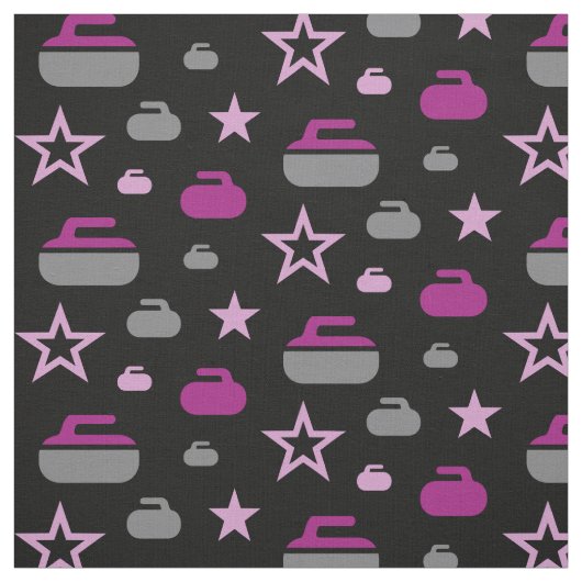 カールの石および星の生地-サングリエの紫色 ファブリック (見本)