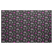 カールの石および星の生地-サングリエの紫色 ファブリック (ファットクウォーター)