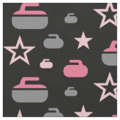 カールの石および星の生地-ピンク ファブリック (クローズアップ)