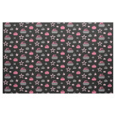 カールの石および星の生地-ピンク ファブリック (ファットクウォーター)