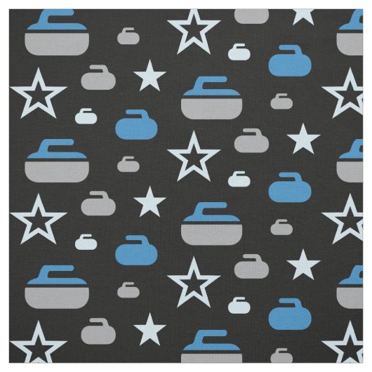 カールの石および星の生地-青 ファブリック (見本)