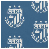 カールの頂上の生地-青および白 ファブリック (クローズアップ)