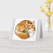 カールエレガントレッドキツネ空白のすべての行事注 カード (黄色い花)