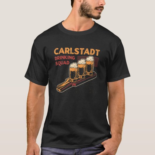 カールシュタット飲み分隊ニュージャージーのビールNJブース Tシャツ (正面)