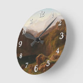 カールスのグロスロックナーの眺め ラウンド壁時計 (傾斜)