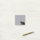 カールストライプのアップ猫フォト切り出し紫 ポストイット (デスク上)