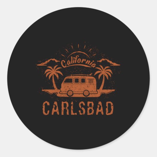 カールスバッドカカリフォルニアサーフィンビーチ ラウンドシール (正面)