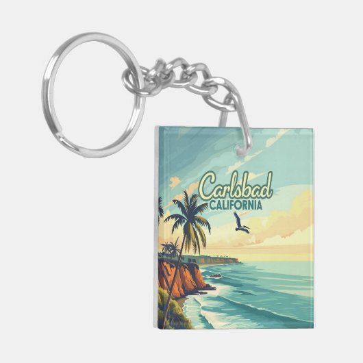 カールスバッドカリフォルニアサンディエゴビーチヴィンテージ キーホルダー (正面左)