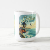 カールスバッドカリフォルニアサンディエゴビーチヴィンテージ コーヒーマグカップ (正面右)