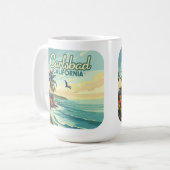 カールスバッドカリフォルニアサンディエゴビーチヴィンテージ コーヒーマグカップ (正面左)