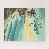 カールスバッドカリフォルニアサンディエゴビーチヴィンテージ ジグソーパズル (横)