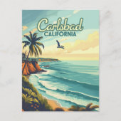 カールスバッドカリフォルニアサンディエゴビーチヴィンテージ ポストカード (正面)