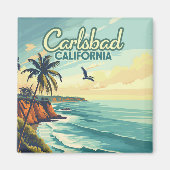 カールスバッドカリフォルニアサンディエゴビーチヴィンテージ マグネット (正面)
