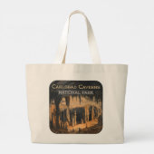 カールスバッドカーバーンズ国立公園ニューメキシコ ラージトートバッグ (裏面)