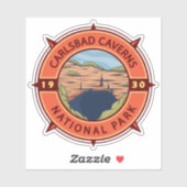 カールスバッドカーバーンズ国立公園レトロコンパス シール (シート)