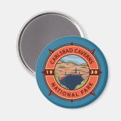 カールスバッドカーバーンズ国立公園レトロコンパス マグネット (正面/裏面)