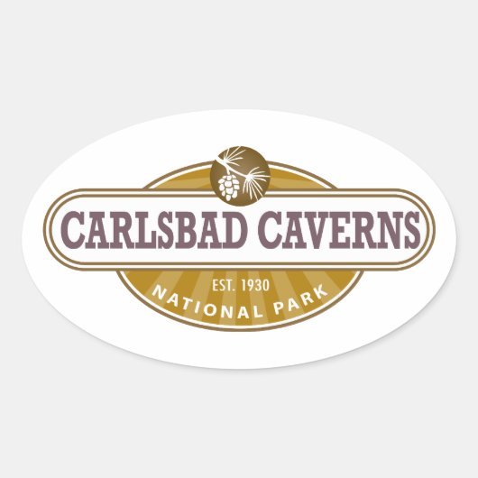 カールスバッドカーヴァンス国立公園 楕円形シール (正面)