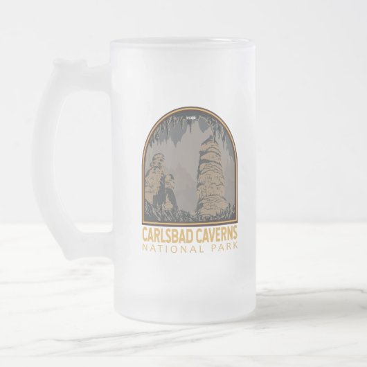 カールスバッドカーヴェンズナショナルパークヴィンテージエンブレム フロストグラスビールジョッキ (左)