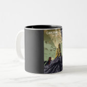 カールスバッドカーヴェンズナショナルパークヴィンテージトラベルポスト ツートーンマグカップ (正面左)
