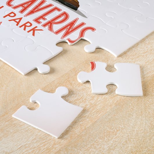 カールスバッド国立公園ニューメキシコの地図 ジグソーパズル (側面)