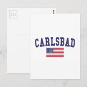 カールスバッド米国旗 ポストカード (正面/裏面)