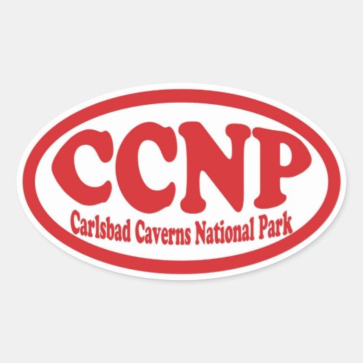 カールスバッド・カーヴァンス国立公園の赤い楕円シール 楕円形シール (正面)
