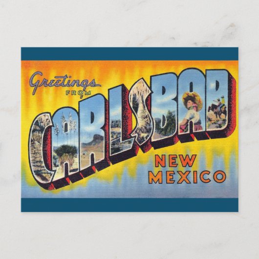 カールスバッド、ニューメキシコヴィンテージアートポストカード ポストカード (正面)